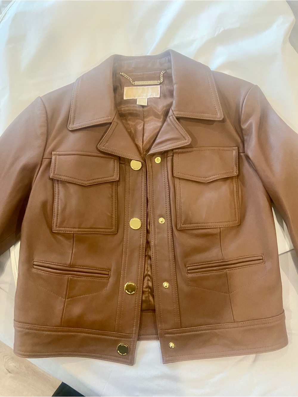 Micheal Kors Brown LEATHER Jacket